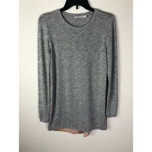 Chloe K Nordstrom Swing Sweater Top S Lightweight Gray Knit Sheer Back